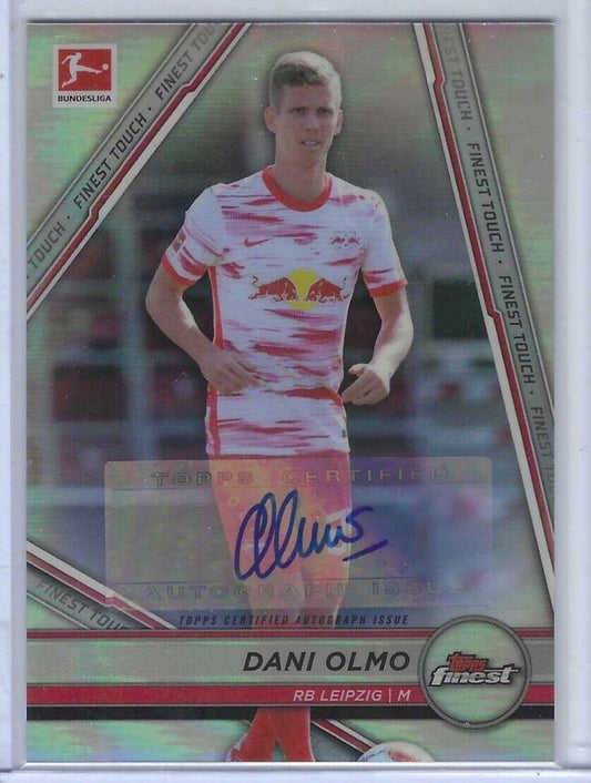 DANI OLMO 2021-22 TOPPS FINEST TOUCH BUNDESLIGA SILVER REFRACTOR AUTO #D 54/56