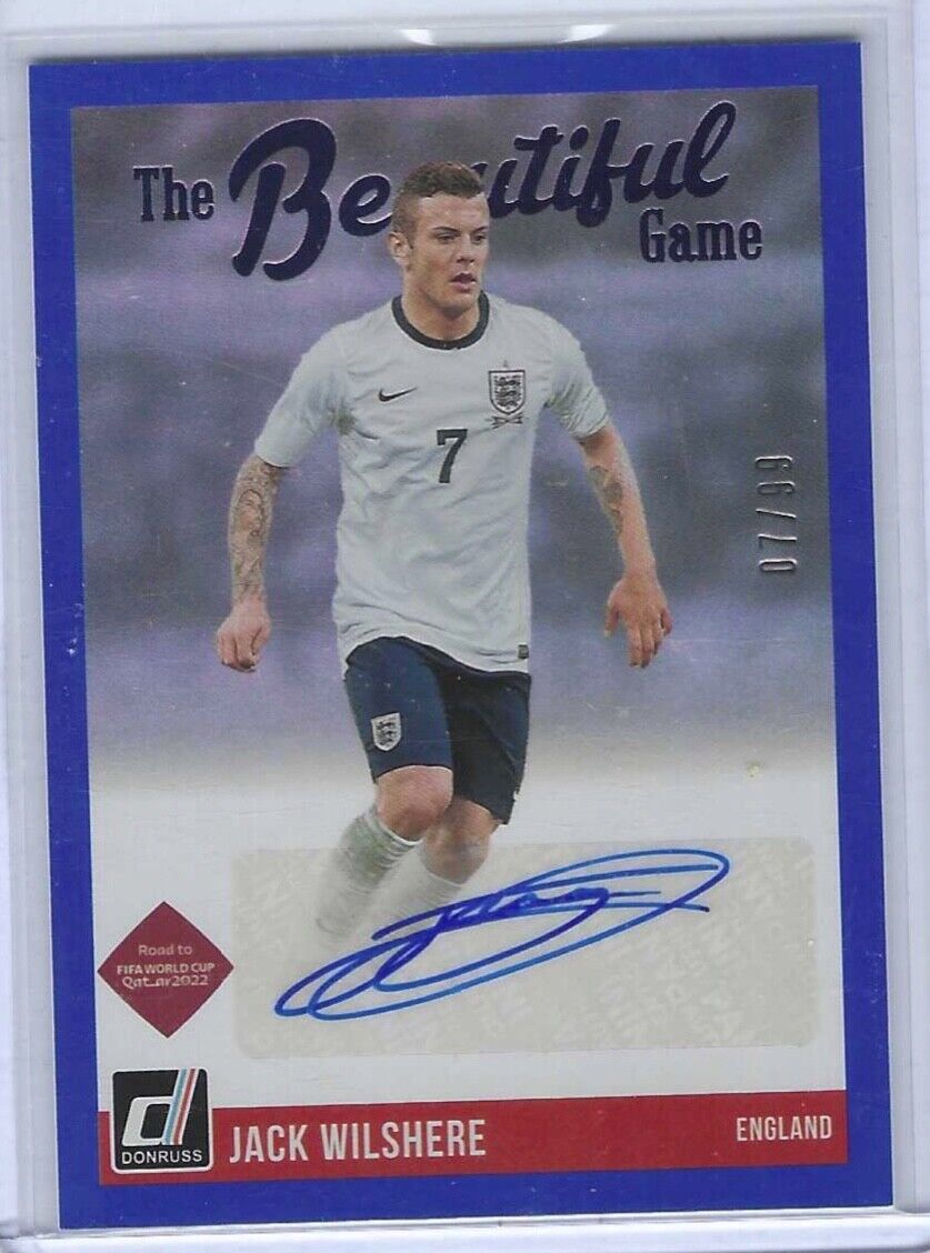 1/1 JACK WILSHERE 2021-22 DONRUSS THE BEAUTIFUL GAME BLUE AUTO #D 07/99 JSY# #7!