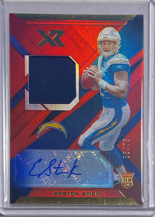 EASTON STICK 2019 PANINI XR JERSEY PATCH AUTO RED ROOKIE RC #D 65/75
