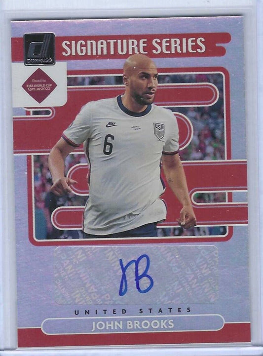 JOHN BROOKS 2021-22 DONRUSS ROAD TO QATAR USA SILVER SIGNATURE SERIES AUTO