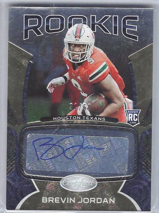 BREVIN JORDAN 2021 CERTIFIED GOLD ROOKIE AUTO RC #D 31/50
