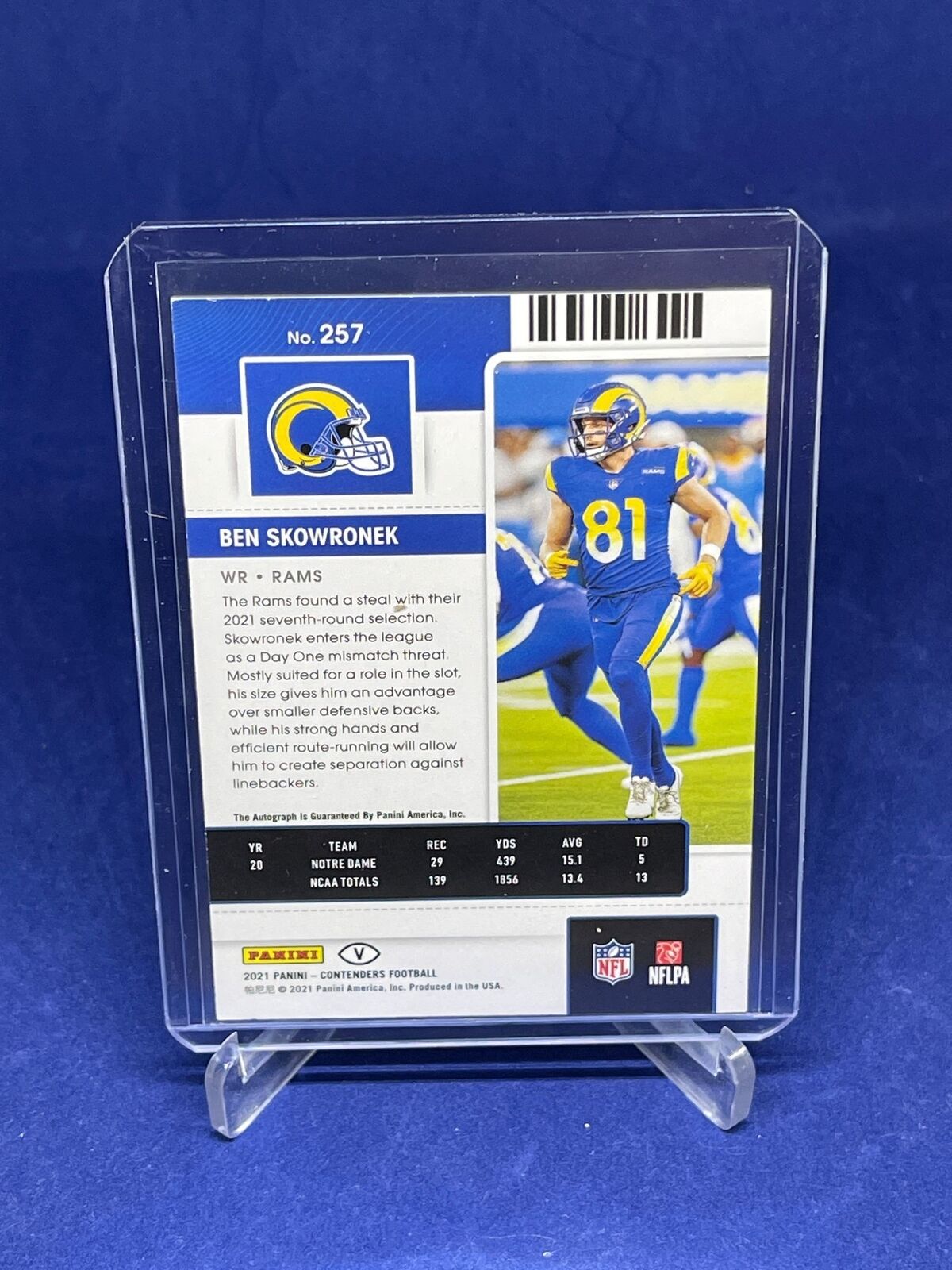 BEN SKOWRONEK 2021 PANINI CONTENDERS ROOKIE TICKET AUTO VARIATION RC #257