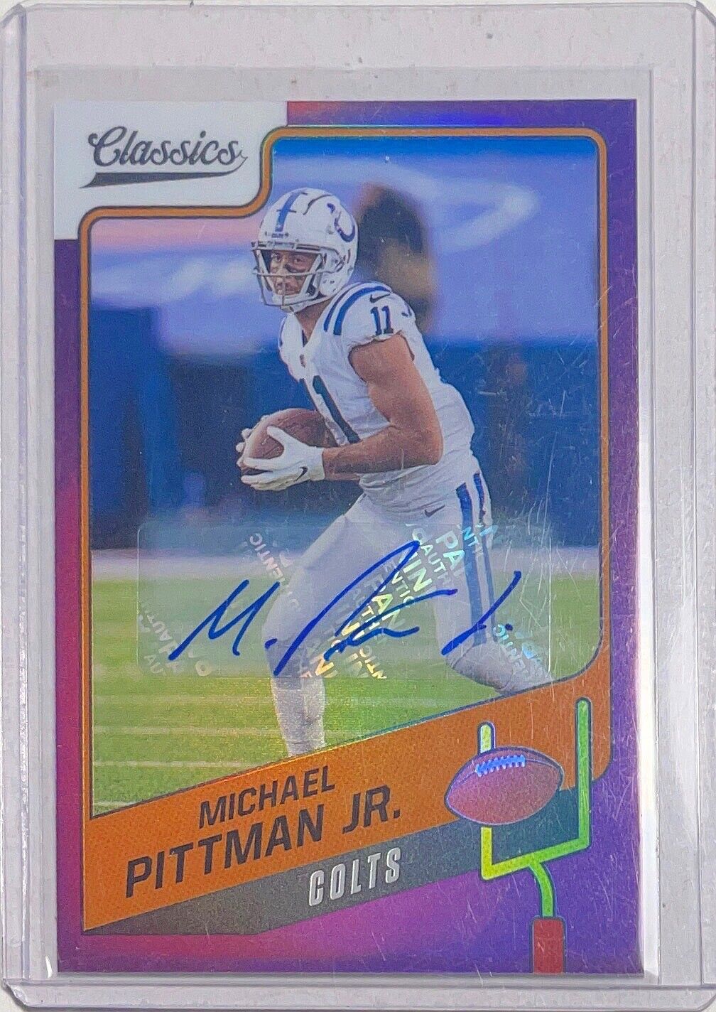 MICHAEL PITTMAN JR. 2021 PANINI CLASSICS PURPLE PRIZM AUTO #D 21/25