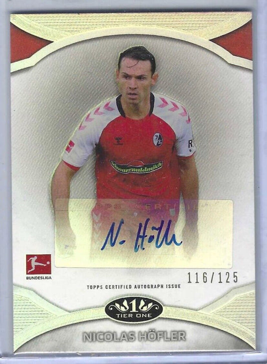 NICOLAS HOFLER 2020-21 TOPPS TIER ONE BUNDESLIGA SILVER FOIL AUTO #D 116/125