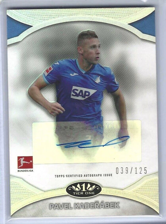 PAVEL KADERABEK 2020-21 TOPPS TIER ONE BUNDESLIGA SILVER FOIL AUTO #D 039/125