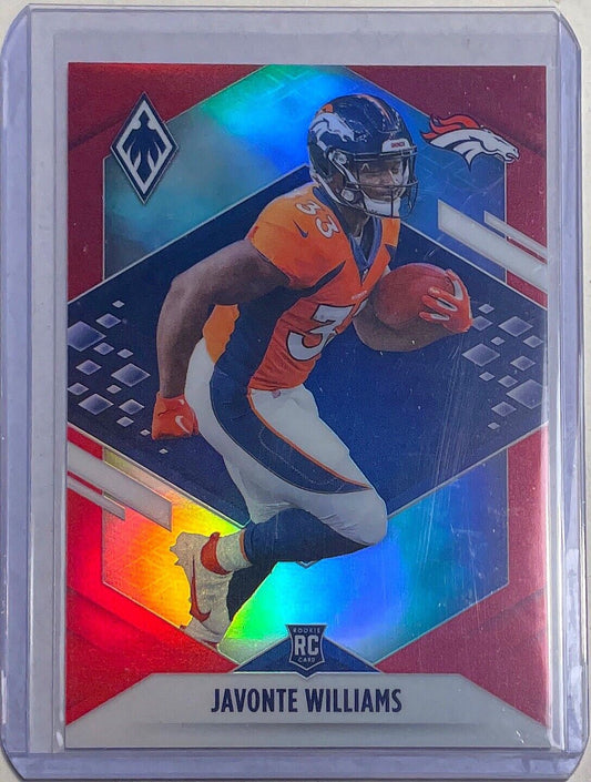 JAVONTE WILLIAMS 2021 PANINI PHOENIX RED PRIZM ROOKIE RC #D 072/250