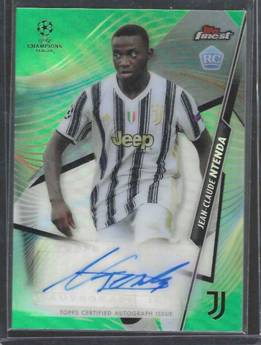 JEAN-CLAUDE NTENDA 2020-21 TOPPS FINEST GREEN REFRACTOR ROOKIE AUTO RC #D 38/99