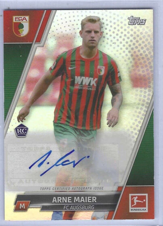 ARNE MAIER 2021-22 TOPPS BUNDESLIGA SILVER FOIL ROOKIE AUTO RC #BCA-AM