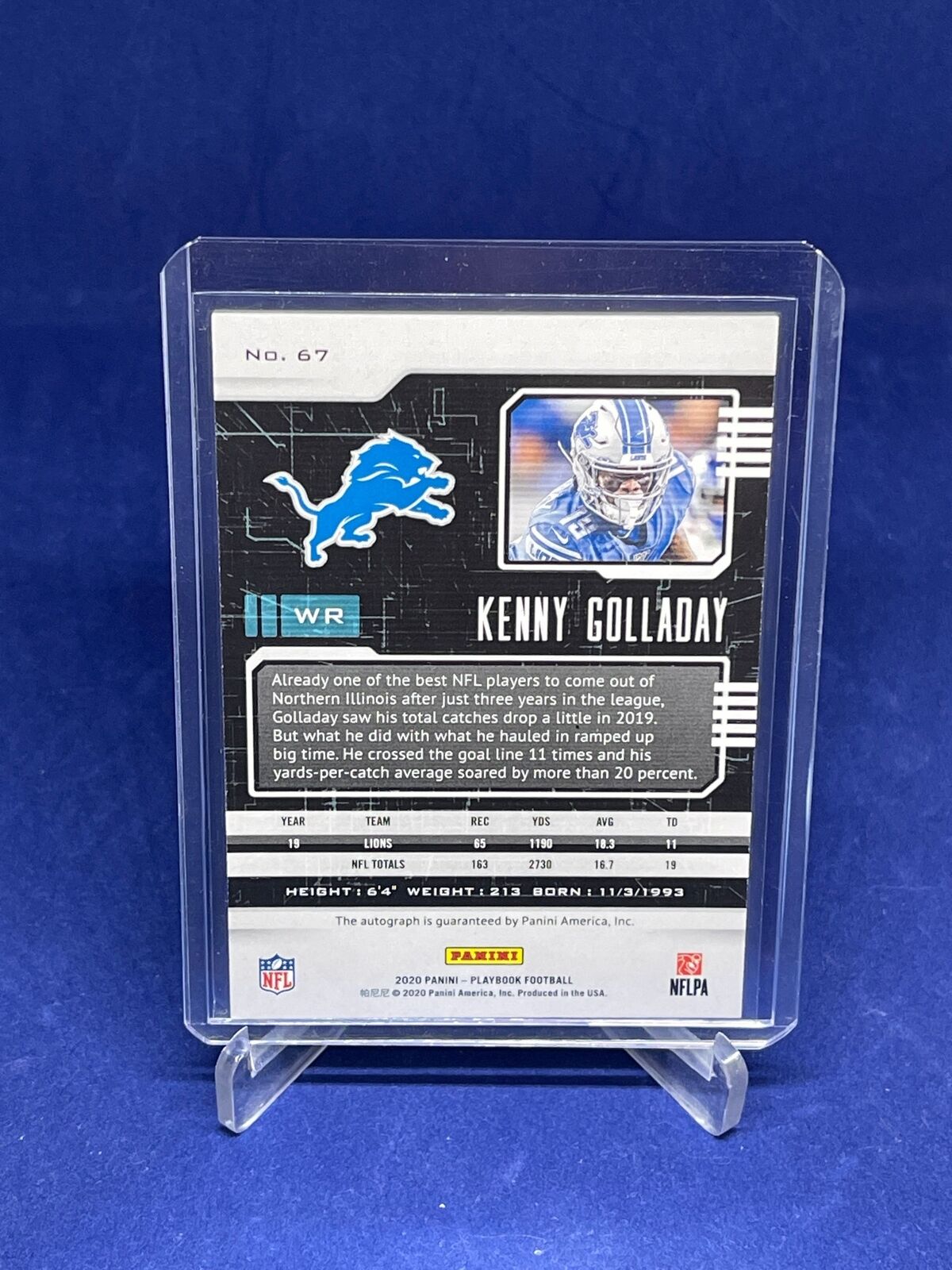 KENNY GOLLADAY 2020 PANINI PLAYBOOK AUTO #67