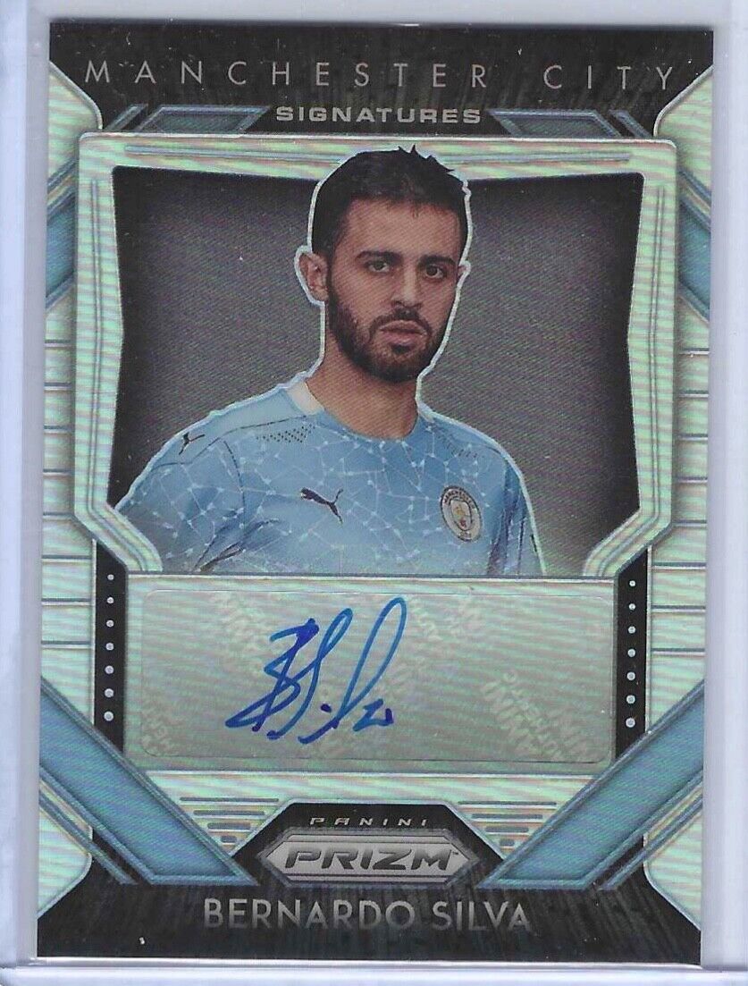 BERNARDO SILVA 2020-21 PANINI PRIZM EPL SILVER PRIZM AUTO #D 19/25