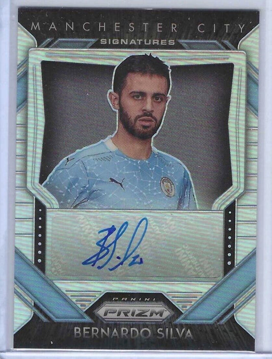 BERNARDO SILVA 2020-21 PANINI PRIZM EPL SILVER PRIZM AUTO #D 19/25