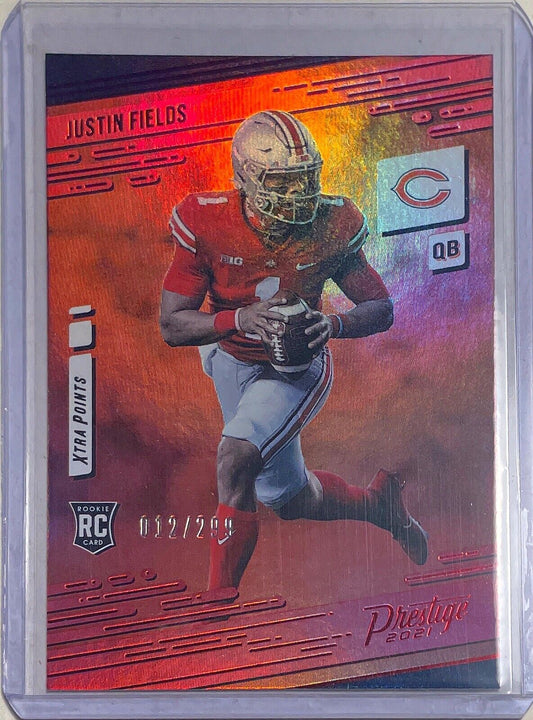 JUSTIN FIELDS 2021 PANINI PRESTIGE XTRA POINTS RED ROOKIE RC #D 012/299