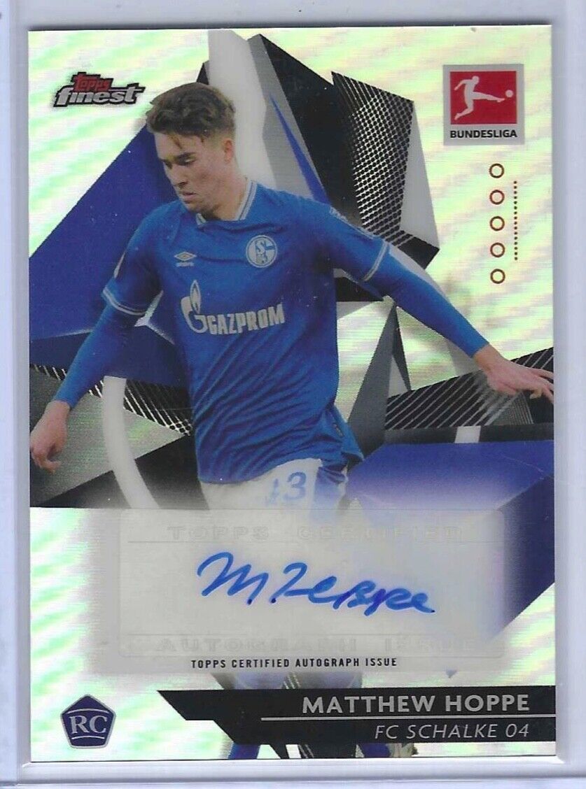 MATTHEW HOPPE 2020-21 TOPPS FINEST BUNDESLIGA REFRACTOR ROOKIE AUTO RC #86