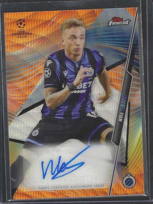 NOA LANG 2020-21 TOPPS FINEST UCL ORANGE WAVE REFRACTOR AUTO RC #D 23/25