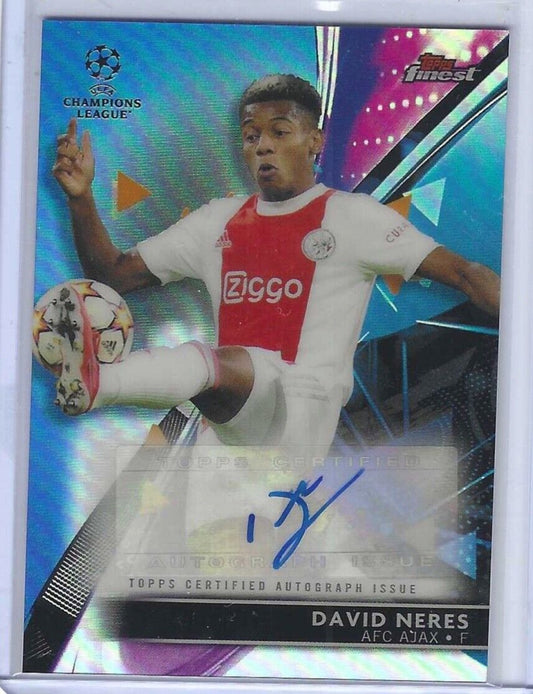 DAVID NERES 2021-22 TOPPS FINEST UCL BLUE REFRACTOR AUTO #D 120/150