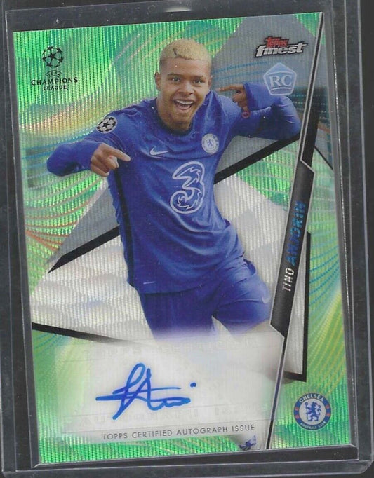 TINO ANJORIN 2020-21 TOPPS FINEST GREEN WAVE REFRACTOR ROOKIE AUTO RC #D 28/99
