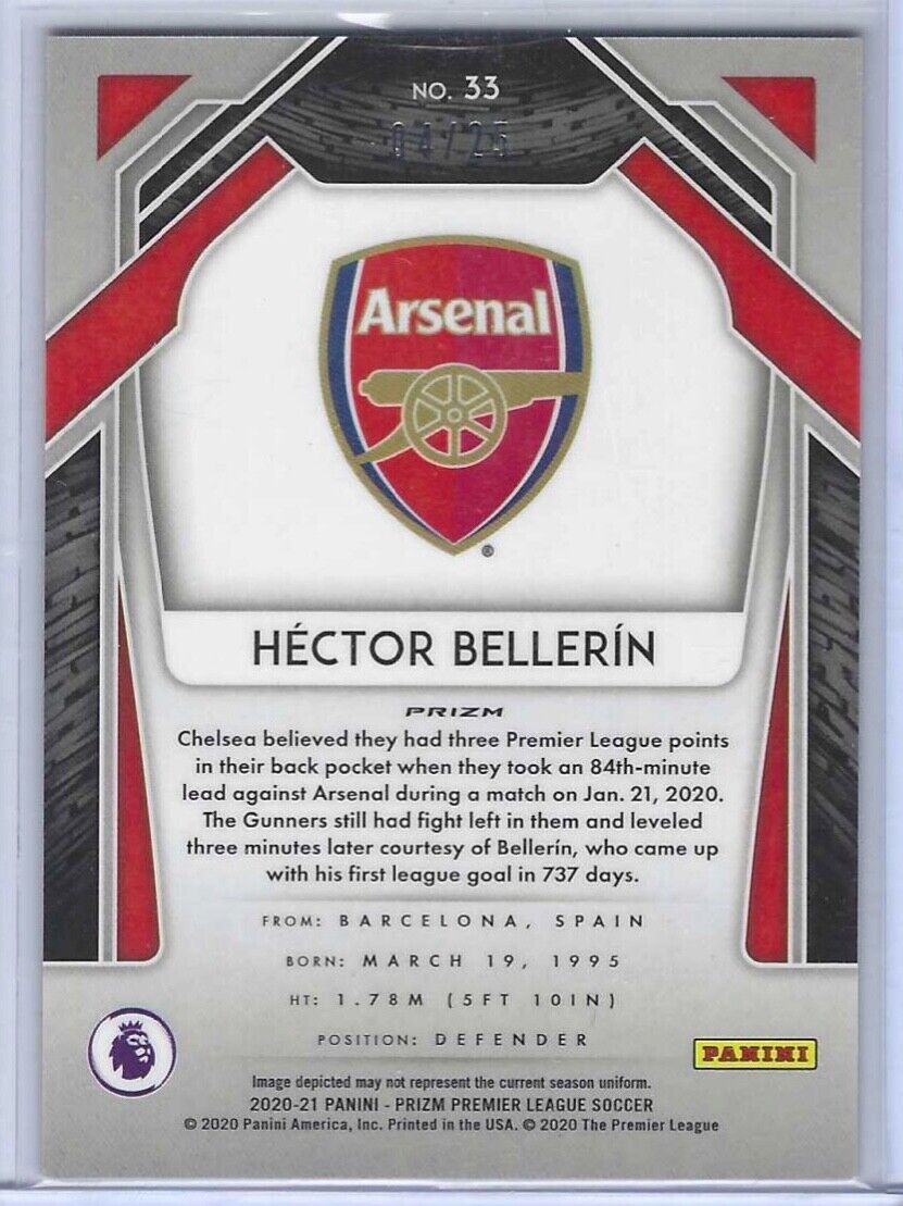 HECTOR BELLERIN 2020-21 PANINI PRIZM EPL ORANGE PRIZM #D 04/25