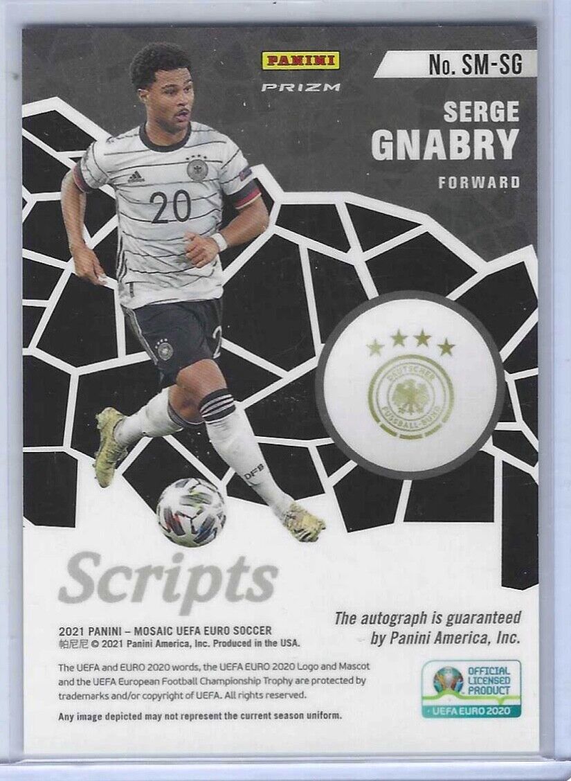 SERGE GNABRY 2020-21 PANINI MOSAIC UEFA SILVER MOSAIC SCRIPTS AUTO #SM-SG