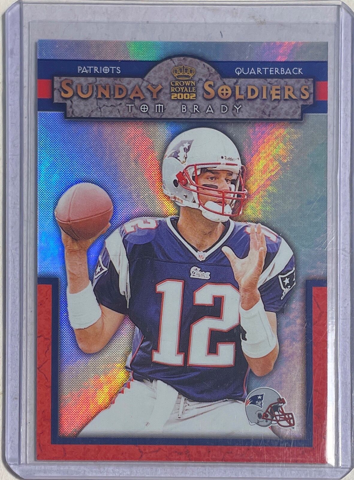 TOM BRADY 2002 CROWN ROYALE SUNDAY SOLDIERS RARE INSERT #13