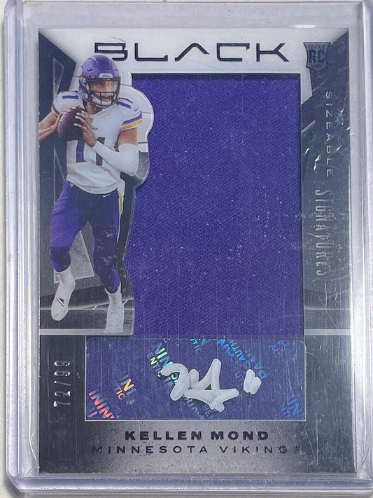 KELLEN MOND 2021 PANINI BLACK SIZEABLE SIGNATURES PATCH AUTO ROOKIE RC #D 72/99