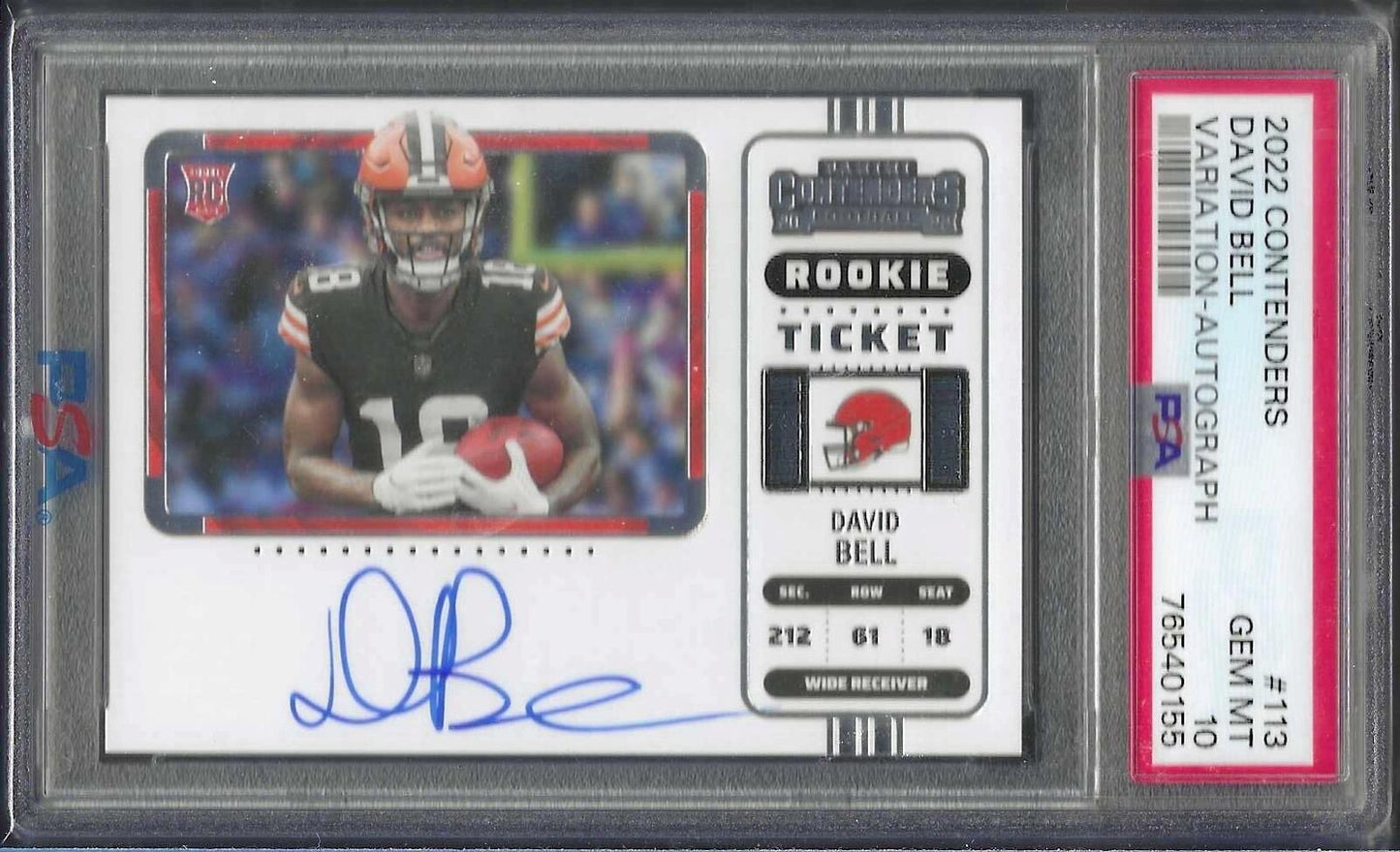 DAVID BELL 2022 PANINI CONTENDERS VARIATION AUTO RC #113 PSA 10 GEM MINT POP 2