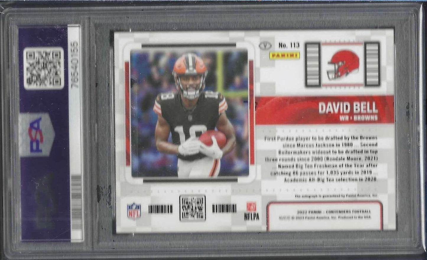 DAVID BELL 2022 PANINI CONTENDERS VARIATION AUTO RC #113 PSA 10 GEM MINT POP 2