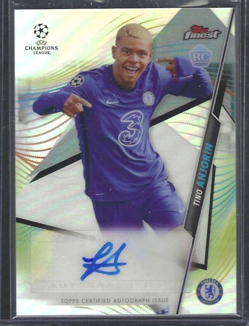 TINO ANJORIN 2020-21 TOPPS FINEST UCL SILVER REFRACTOR ROOKIE AUTO RC #FA-TA