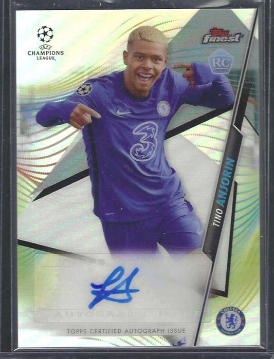 TINO ANJORIN 2020-21 TOPPS FINEST UCL SILVER REFRACTOR ROOKIE AUTO RC #FA-TA
