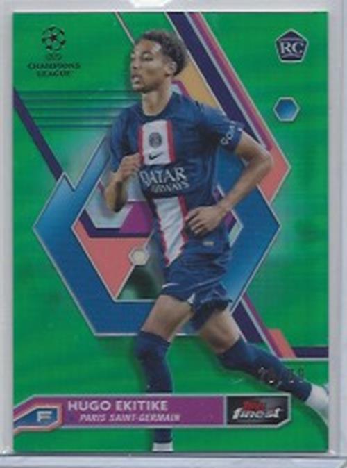 2022-23 TOPPS FINEST UCL FINEST GREEN REFRACTOR #D /99 YOU PICK CHOOSE EMERY RC+