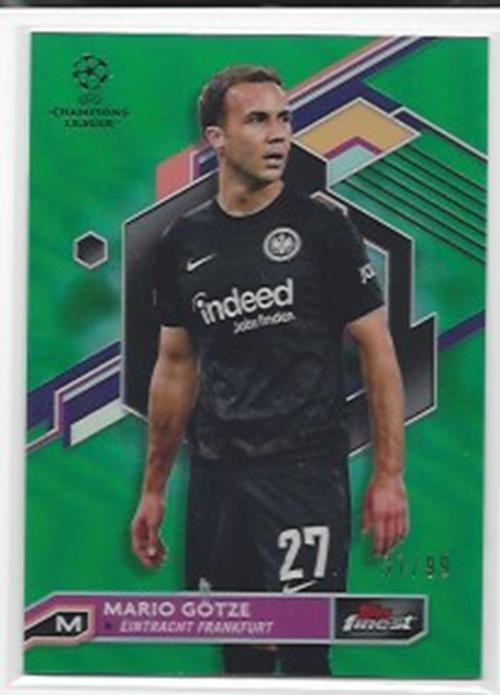 2022-23 TOPPS FINEST UCL FINEST GREEN REFRACTOR #D /99 YOU PICK CHOOSE EMERY RC+