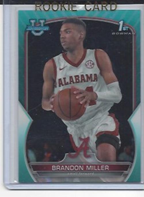 BRANDON MILLER 2023 BOWMAN CHROME 1ST UNIVERSITY AQUA REFRACTOR RC #D 262/299