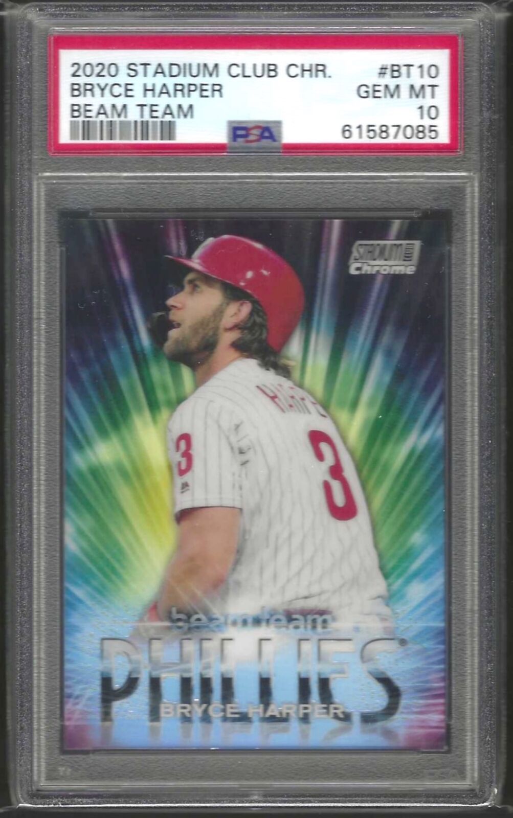 BRYCE HARPER 2020 TOPPS STADIUM CLUB CHROME BEAM TEAM #BT10 PSA 10 GEM POP 3