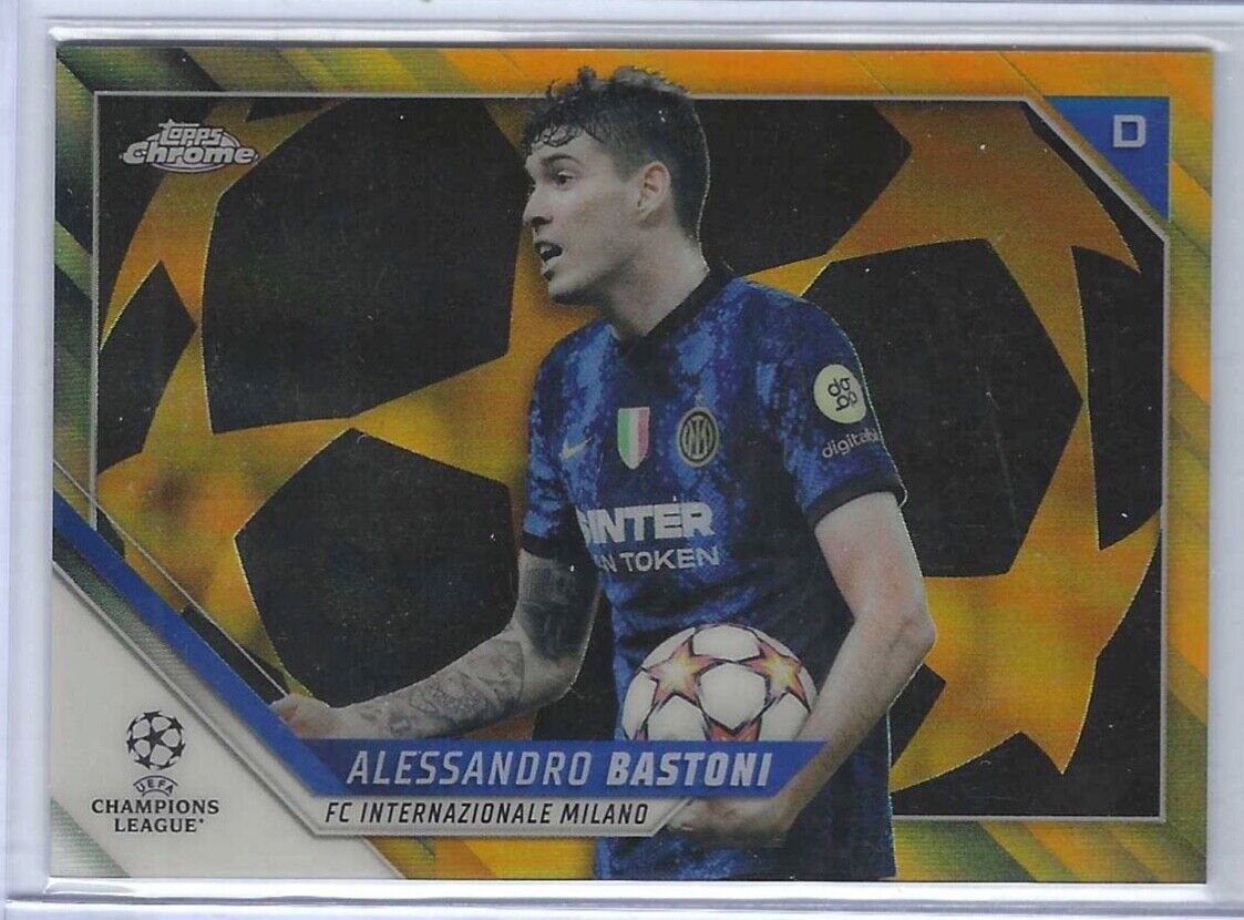 ALESSANDRO BASTONI 2021-22 TOPPS CHROME BLACK GOLD STARBALL REFRACTOR #D 28/30