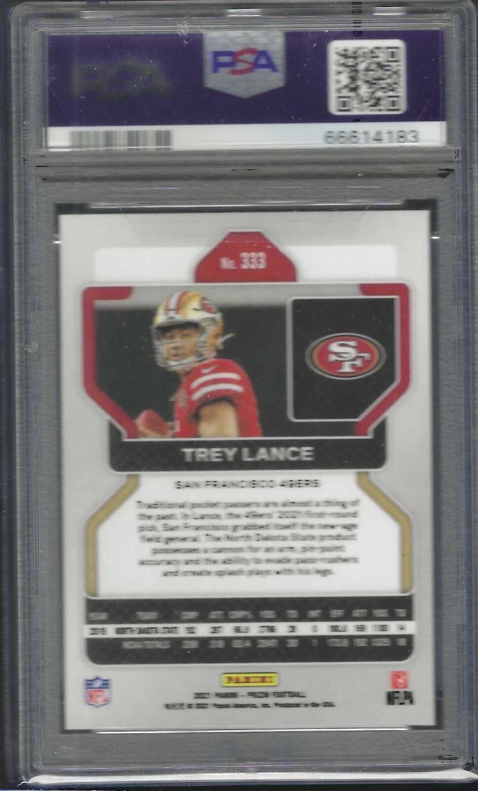 TREY LANCE 2020 PANINI PRIZM ROOKIE RC #333 PSA 10 GEM MINT