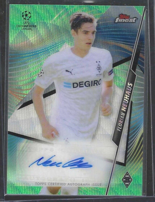 FLORIAN NEUHAUS 2020-21 TOPPS FINEST UCL GREEN WAVE REFRACTOR AUTO #D 53/99