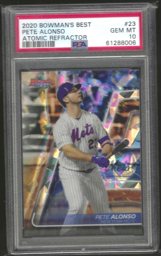 PETE ALONSO 2020 BOWMANS BEST ATOMIC REFRACTOR #23 PSA 10 GEM MINT POP 2