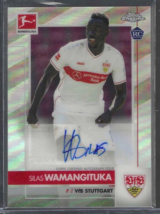SILAS WAMANGITUKA 2020-21 TOPPS CHROME SILVER REFRACTOR ROOKIE AUTO RC #BCA-SWA