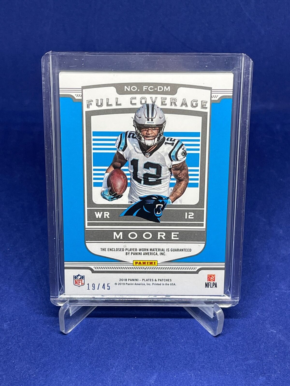 DJ MOORE 2018 PANINI PLATES AND PATCHES FULL COVERAGE JUMBO PATCH RC #D 19/45