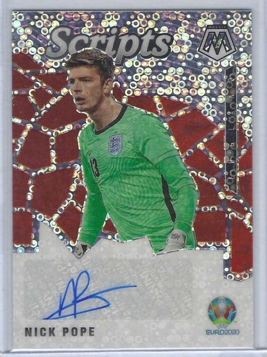 NICK POPE 2020-21 PANINI MOSAIC UEFA SILVER CIRCLES SCRIPTS AUTO #SM-NP