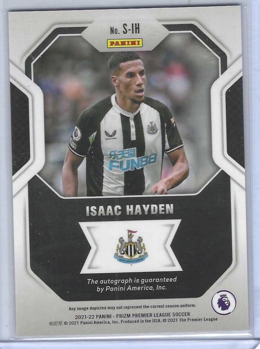 ISAAC HAYDEN 2021-22 PANINI PRIZM EPL SIGNATURES AUTO #S-IH