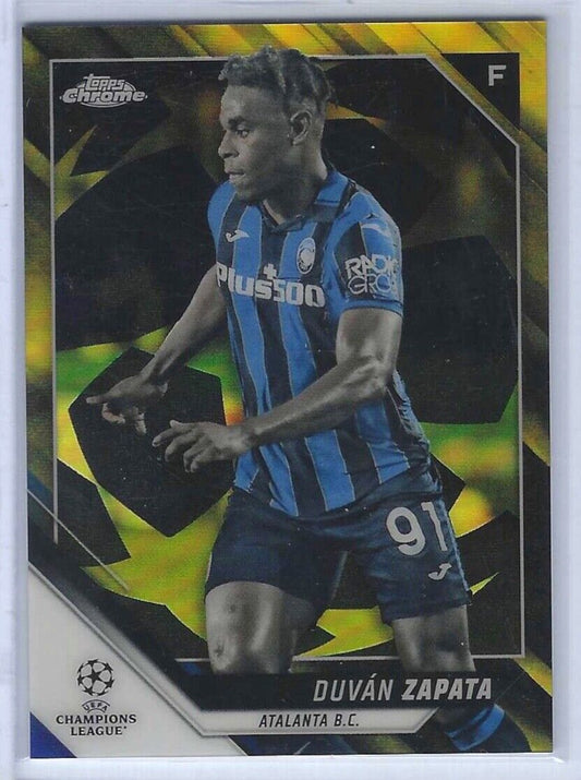 DUVAN ZAPATA 2021-22 TOPPS CHROME UCL BLACK GOLD STARBALL REFRACTOR #D 01/30