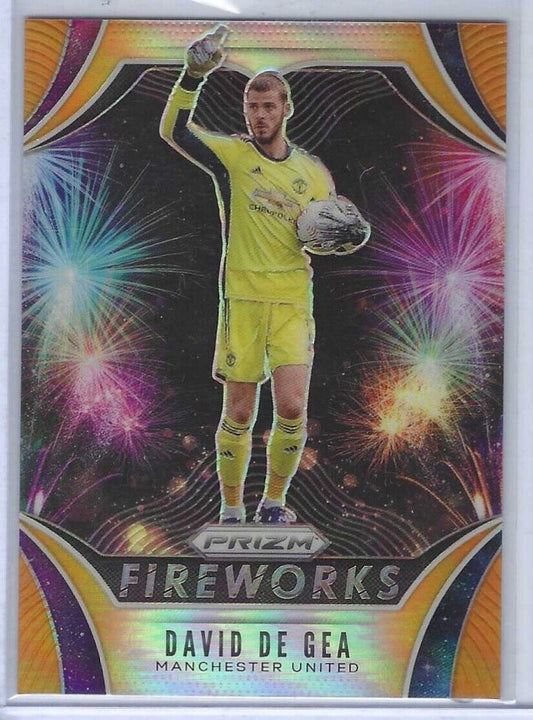 DAVID DE GEA 2020-21 PANINI PRIZM EPL FIREWORKS ORANGE PRIZM #D 12/25
