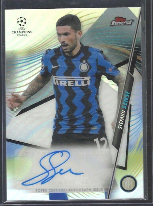 STEFANO SENSI 2020-21 TOPPS FINEST UCL SILVER REFRACTOR AUTO #FA-SNS
