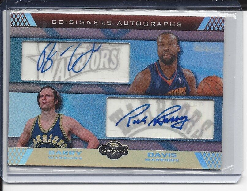 RICK BARRY BARON DAVIS 2007 TOPPS CO-SIGNERS DUAL AUTO MASTERPIECE TRUE #D 1/1