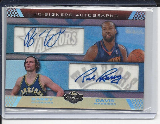 RICK BARRY BARON DAVIS 2007 TOPPS CO-SIGNERS DUAL AUTO MASTERPIECE TRUE #D 1/1
