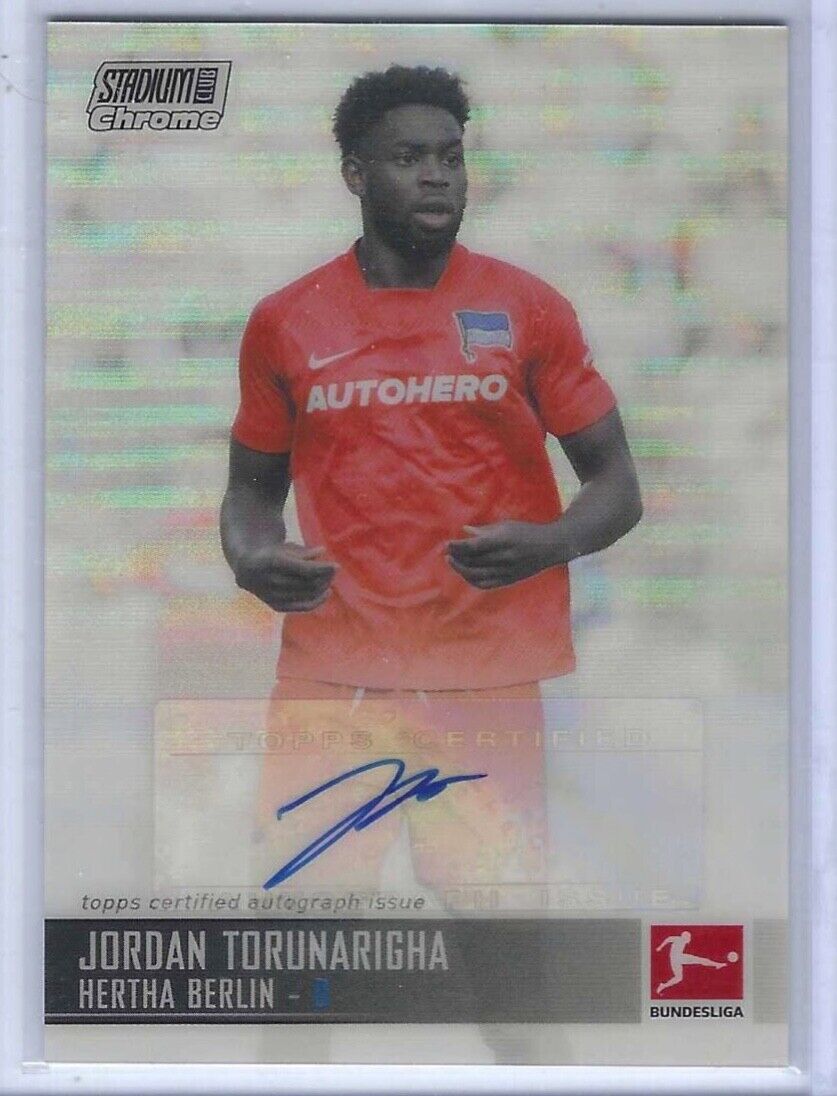 JORDAN TORUNARIGHA 2021-22 STADIUM CLUB CHROME BUNDESLIGA REFRACTOR AUTO #CAC-JT