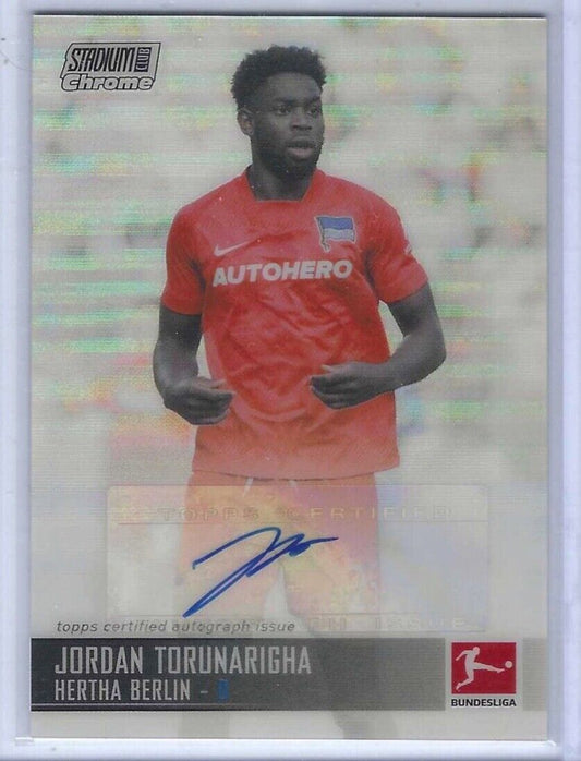 JORDAN TORUNARIGHA 2021-22 STADIUM CLUB CHROME BUNDESLIGA REFRACTOR AUTO #CAC-JT