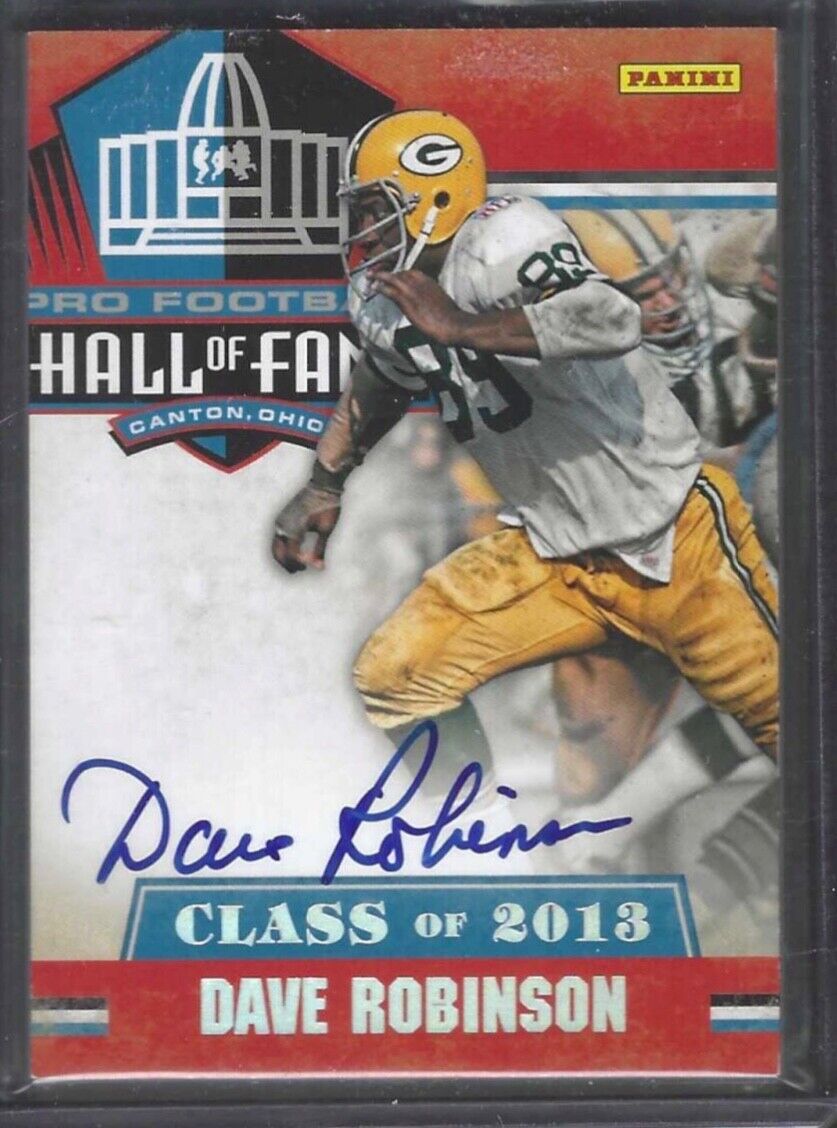 DAVE ROBINSON 2013 PANINI HALL OF FAME CLASS OF 2013 ON CARD PACKERS AUTO SSP #7