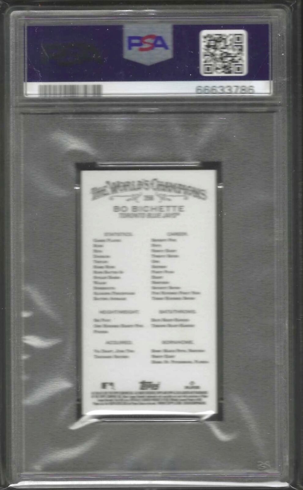 BO BICHETTE 2021 ALLEN AND GINTER MINI RIP CARD SSP #356 PSA 10 GEM MINT POP 2