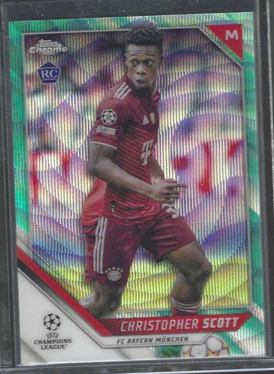 CHRISTOPHER SCOTT 2021-22 TOPPS CHROME AQUA WAVE REFRACTOR ROOKIE RC #D 194/199